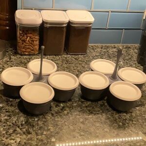 Two Tupperware Condiment Servers